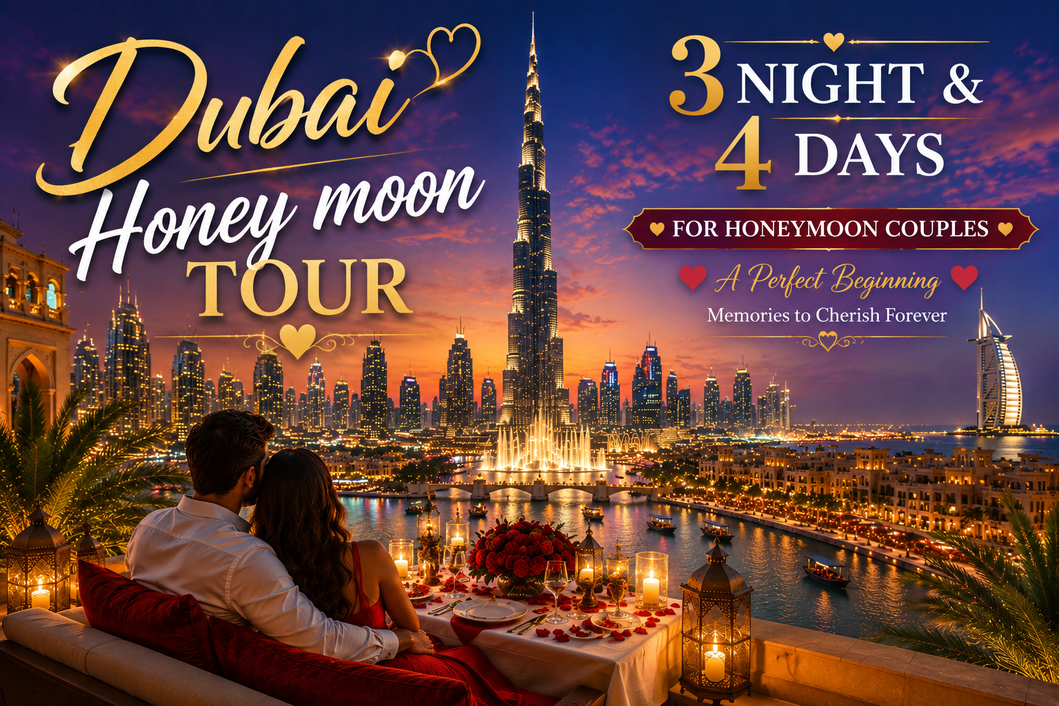 Honey Moon Tour 3 Nights in Dubai